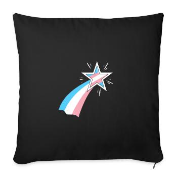 Trans Pride Star - Sofa pillowcase 17,3'' x 17,3'' (45 x 45 cm) - black - Front