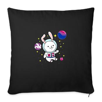 Bisexual Rabbit in Space Bisexual Pride - Sofa pillowcase 17,3'' x 17,3'' (45 x 45 cm) - black - Front