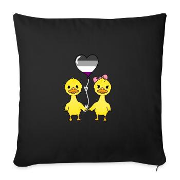 Couple de canards Ace Pride - Housse de coussin décorative 45 x 45 cm - noir - Devant