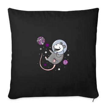 Asexuelles Opossum im Weltraum Ace Pride - Sofakissenbezug 45 x 45 cm - Schwarz - Vorne