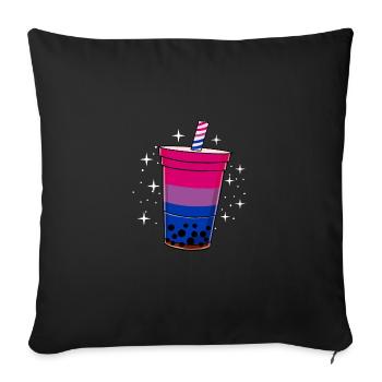 Bisexual Bubble Tea Bisexual Gift - Sofa pillowcase 17,3'' x 17,3'' (45 x 45 cm) - black - Front
