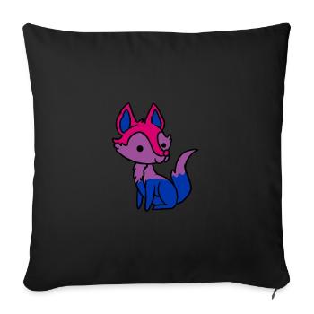 Bisexual Pride Fox Bisexual Gift - Sofa pillowcase 17,3'' x 17,3'' (45 x 45 cm) - black - Front