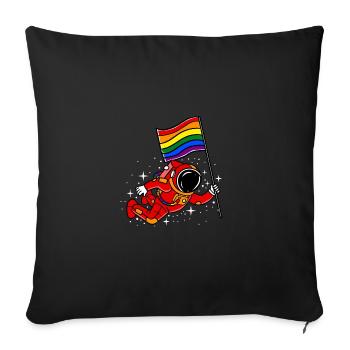LGBT Gay Pride Astronaut Gay Pride - Sofa pillowcase 17,3'' x 17,3'' (45 x 45 cm) - black - Front