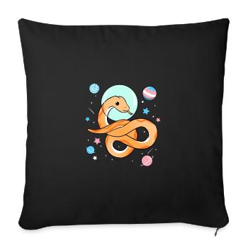 Transgender Snake in Space Trans Pride - Sofa pillowcase 17,3'' x 17,3'' (45 x 45 cm) - black - Front