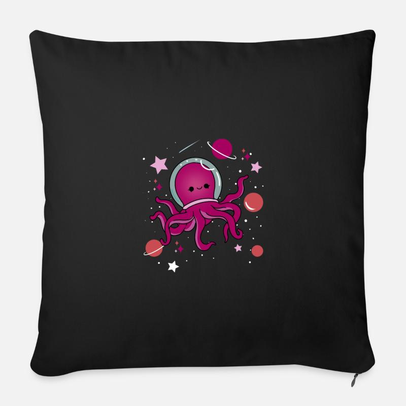 Pieuvre lesbienne dans l’espace Lesbian Pride - Housse de coussin décorative 45 x 45 cm - noir