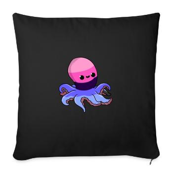 Omnisexual octopus Omnisexual Pride - Sofa pillowcase 17,3'' x 17,3'' (45 x 45 cm) - black - Front