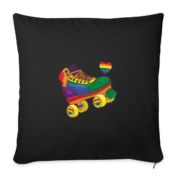 Rainbow Roller Skates LGBT Gay Pride Month - Sofa pillowcase 17,3'' x 17,3'' (45 x 45 cm) - black - Front