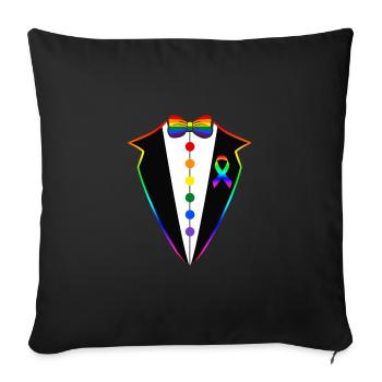 LGBT Tuxedo Gay Bachelor Party - Sofa pillowcase 17,3'' x 17,3'' (45 x 45 cm) - black - Front