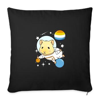 Guinea pigs in space Aroace Pride - Sofa pillowcase 17,3'' x 17,3'' (45 x 45 cm) - black - Front
