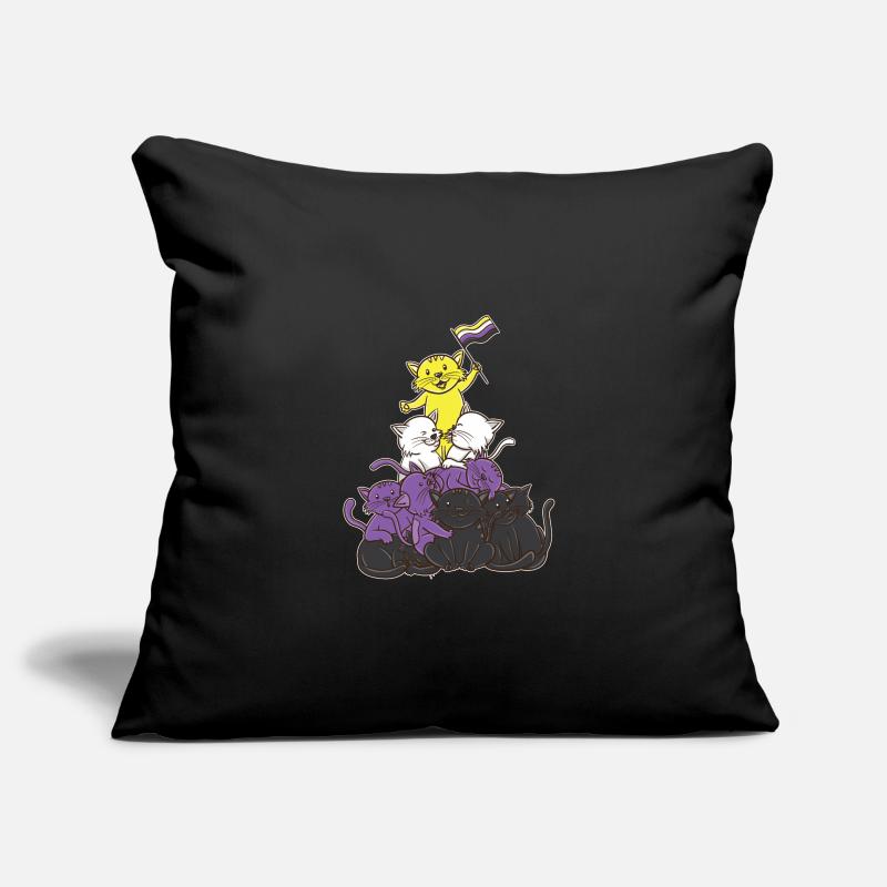 Non-binary cats Non-binary pride Sofa pillowcase 17,3'' x 17,3'' (45 x 45 cm)