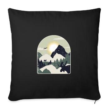 Nature Forest Mountains Hiking - Sofa pillowcase 17,3'' x 17,3'' (45 x 45 cm) - black - Front
