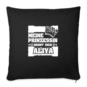 Geschenk für Aliya - Sofakissenbezug 45 x 45 cm - Schwarz - Vorne