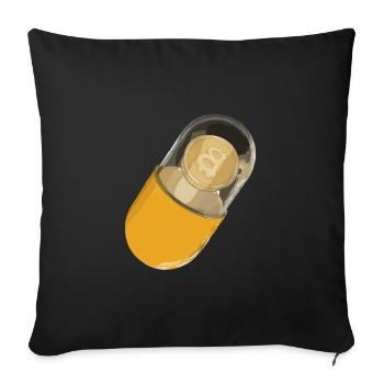 Bitcoin BTC Crypto Blockchain Münze Börse Coin - Sofakissenbezug 45 x 45 cm - Schwarz - Vorne
