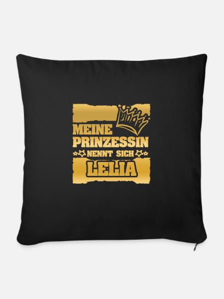 Mädchenname Lelia - Sofakissenbezug 45 x 45 cm - Schwarz