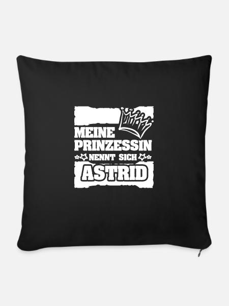 Mädchenname Astrid - Sofakissenbezug 45 x 45 cm - Schwarz