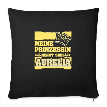 Maiden's name Aurelia - Sofa pillowcase 17,3'' x 17,3'' (45 x 45 cm) - black - Front