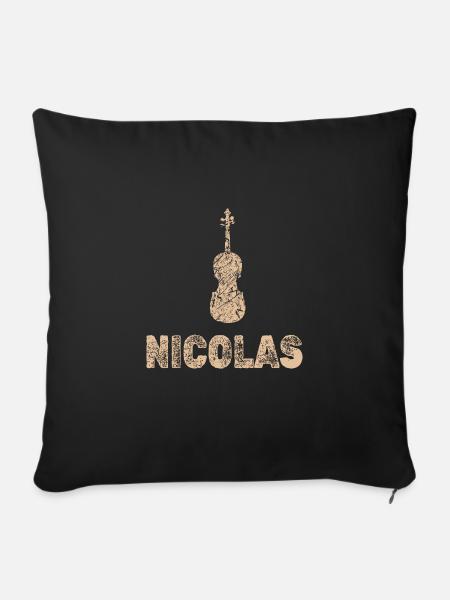 Nicolas - Sofakissenbezug 45 x 45 cm - Schwarz