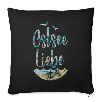 OSTSEE LIEBE KIND HEIMAT - Sofakissenbezug 45 x 45 cm - Schwarz - Vorne