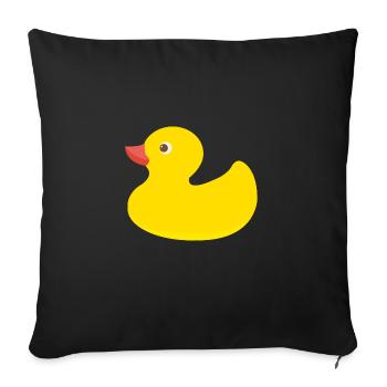 Quietscheente, canard, bain, oiseau de l'eau, jaune - Housse de coussin décorative 45 x 45 cm - noir - Devant