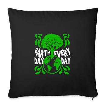 Climate protection Gift Idea Food for thought - Sofa pillowcase 17,3'' x 17,3'' (45 x 45 cm) - black - Front