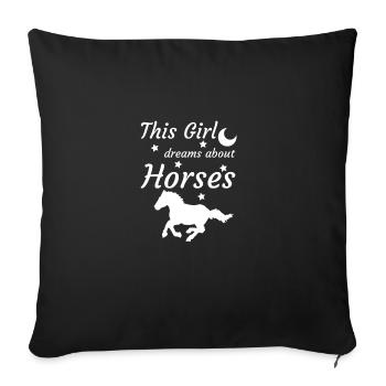 Horse Horse Love Horsewoman Gift Horse Riding - Sofa pillowcase 17,3'' x 17,3'' (45 x 45 cm) - black - Front