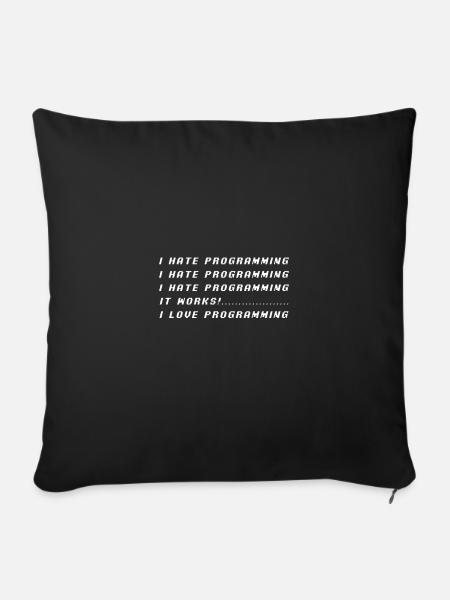 I Hate Programming - Sofakissenbezug 45 x 45 cm - Schwarz