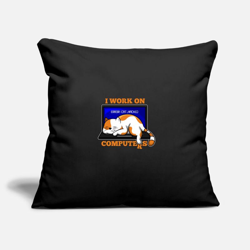 Cat and Computer hacking programmer gift Sofa pillowcase 17,3'' x 17,3'' (45 x 45 cm)