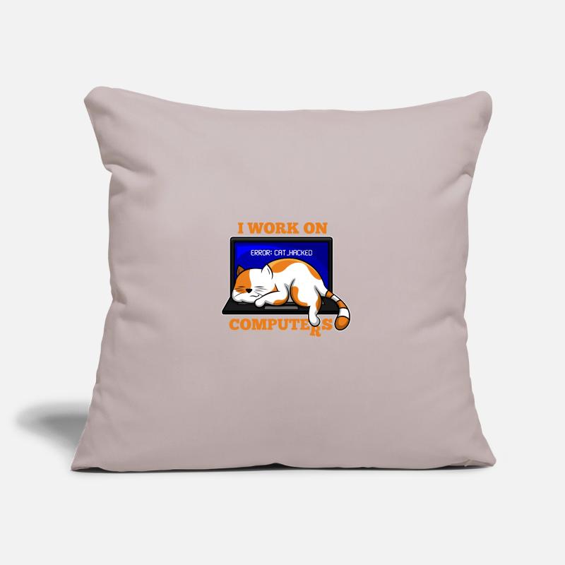 Cat and Computer hacking programmer gift Sofa pillowcase 17,3'' x 17,3'' (45 x 45 cm)
