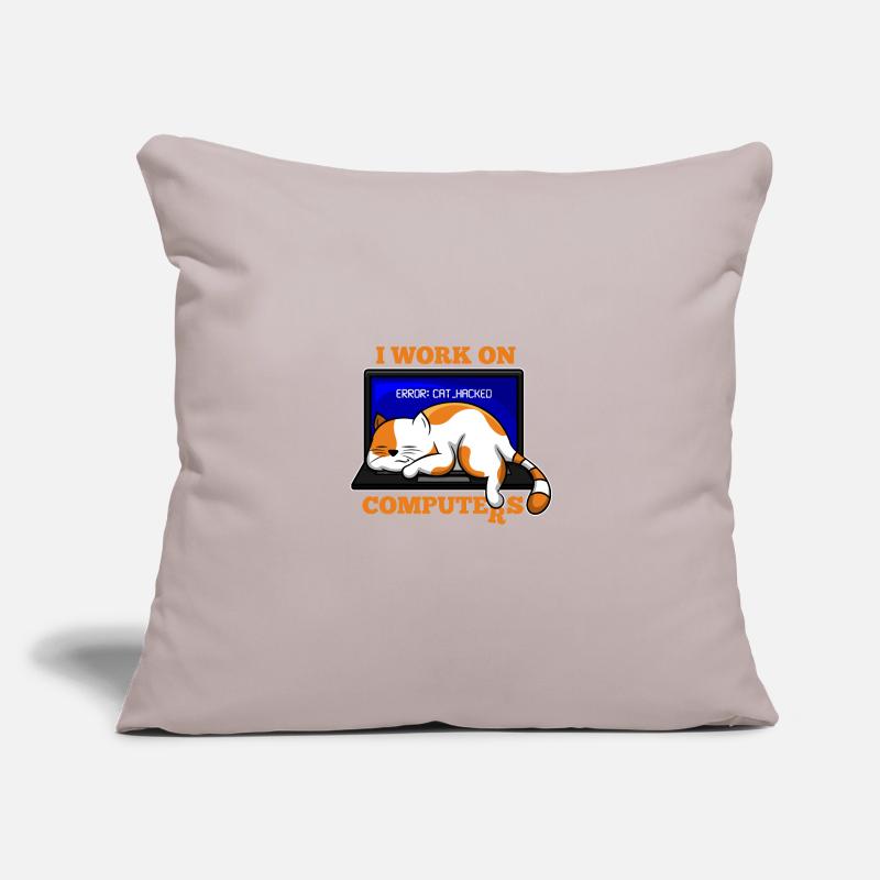 Cat and Computer hacking programmer gift Sofa pillowcase 17,3'' x 17,3'' (45 x 45 cm)