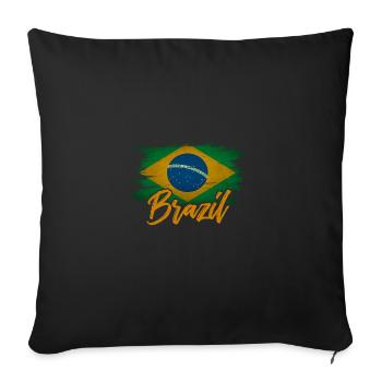 Brazil - Sofa pillowcase 17,3'' x 17,3'' (45 x 45 cm) - black - Front