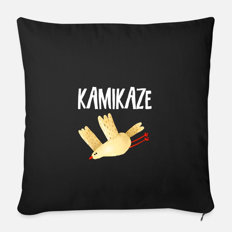 Kamikaze | Vogel im Sturzflug - Sofakissenbezug 45 x 45 cm - Schwarz