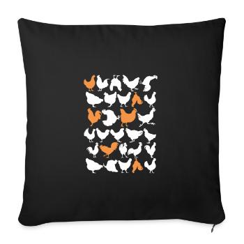 Huhn Tier Hühner Geschenk · Hühner - Sofakissenbezug 45 x 45 cm - Schwarz - Vorne