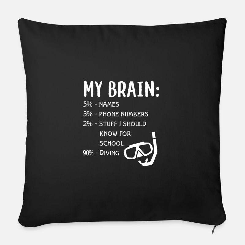 Plongeur Plongeur Océan Plongée - Housse de coussin décorative 45 x 45 cm - noir