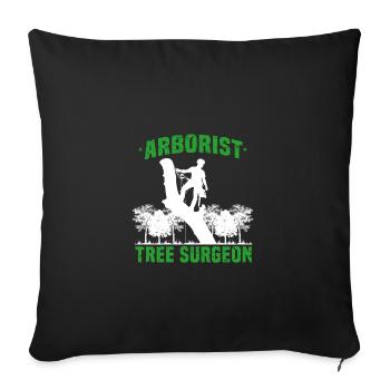 Cadeau de tronçonneuse processeur d'arboriste arboriculteur - Housse de coussin décorative 45 x 45 cm - noir - Devant