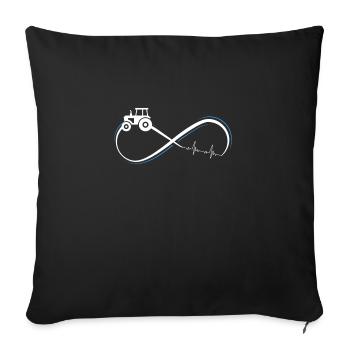 Tractor agriculture farmer gift · heartbeat - Sofa pillowcase 17,3'' x 17,3'' (45 x 45 cm) - black - Front