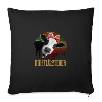 Kuh Tier Kühe Bauernhof Geschenk · Kuhflüsterer - Sofakissenbezug 45 x 45 cm - Schwarz - Vorne