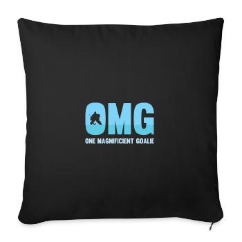 OMG One Magnificient Goalie - Housse de coussin décorative 45 x 45 cm - noir - Devant