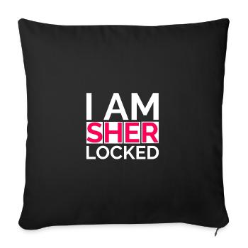 sherlocked! Sherlock Holmes Fan Gift Series - Sofa pillowcase 17,3'' x 17,3'' (45 x 45 cm) - black - Front