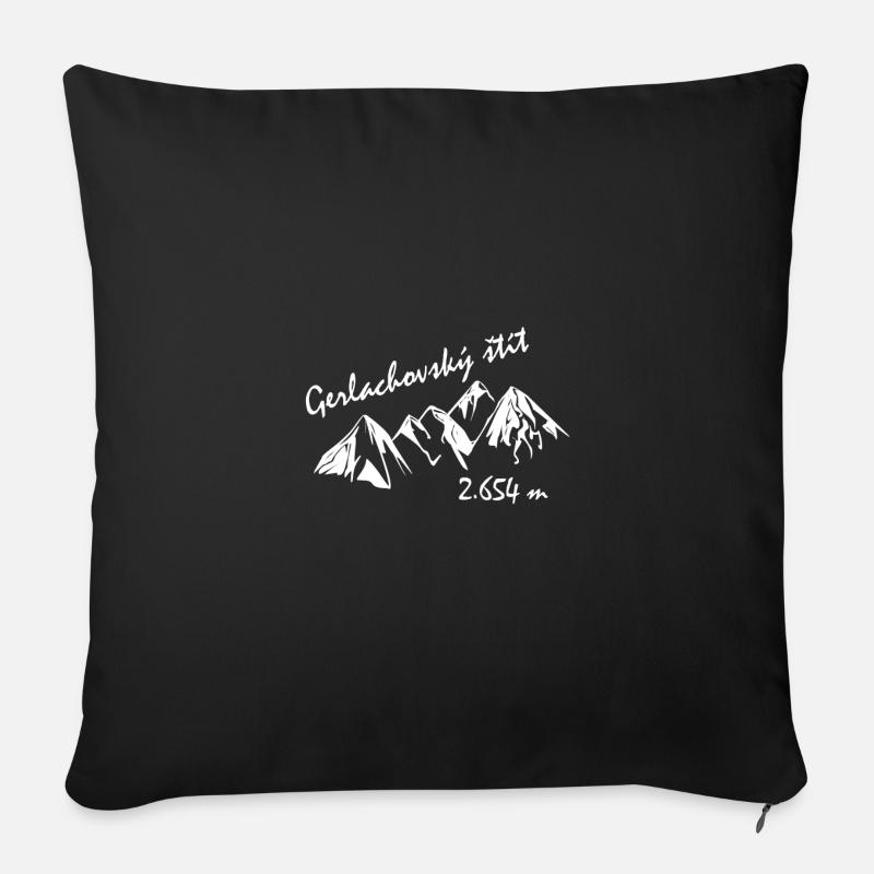 Gerlachovský štít Slowakei Souvenir - Sofakissenbezug 45 x 45 cm - Schwarz
