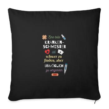 Geschenk beste Krankenschwester Abschied - Sofakissenbezug 45 x 45 cm - Schwarz - Vorne
