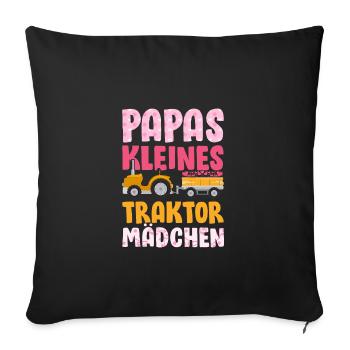 Landwirt Kinder Traktor Geschenk · Traktor Mädchen - Sofakissenbezug 45 x 45 cm - Schwarz - Vorne