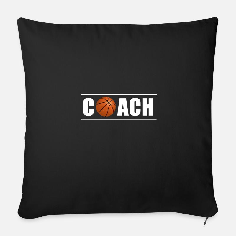 Entraîneur de basket-ball - Housse de coussin décorative 45 x 45 cm - noir