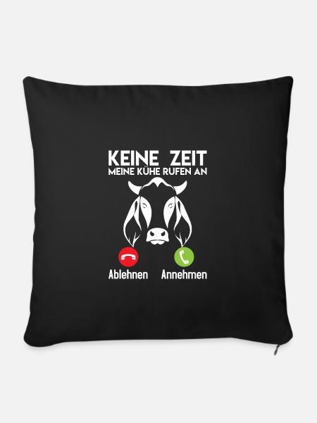 Kuh Tier Kühe Bauernhof Geschenk · Keine Zeit - Sofakissenbezug 45 x 45 cm - Schwarz