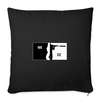 CS PC Computer GO Gaming Shooter Gamer Aim GG EZ - Sofakissenbezug 45 x 45 cm - Schwarz - Vorne