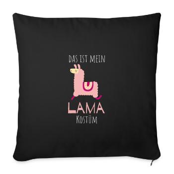 Anti-Fasching Anti-Karneval Kostüm Lama - Sofakissenbezug 45 x 45 cm - Schwarz - Vorne