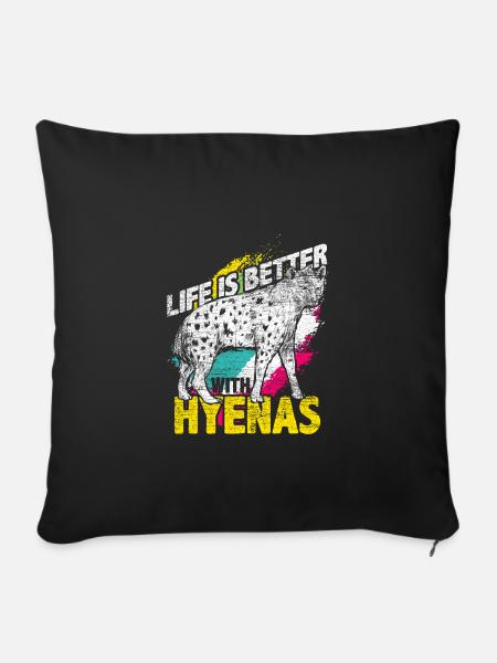 Hyänen - Sofakissenbezug 45 x 45 cm - Schwarz