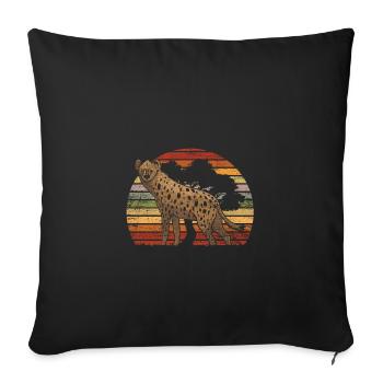 Retro hyena animal - Sofa pillowcase 17,3'' x 17,3'' (45 x 45 cm) - black - Front