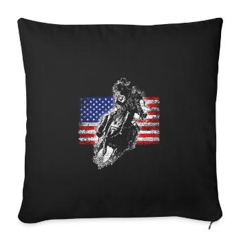 Drapeau Cowboy - Housse de coussin décorative 45 x 45 cm - noir - Devant