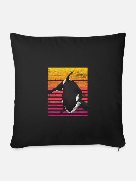 Orca Wal - Sofakissenbezug 45 x 45 cm - Schwarz