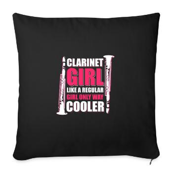 Clarinet musical instrument - Sofa pillowcase 17,3'' x 17,3'' (45 x 45 cm) - black - Front